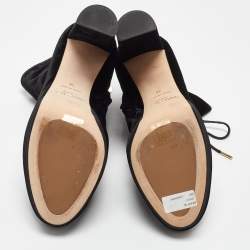 Pre Owned Jimmy Choo Black Velvet Deon Ankle Boots Size 38