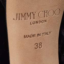 Pre Owned Jimmy Choo Black Velvet Deon Ankle Boots Size 38