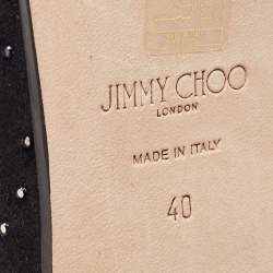 Jimmy Choo Black Suede Embellished Knee Length Boots Size 40