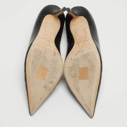 Pre Owned Jimmy Choo Black Croc Embossed Leather Love 85 Pointed Toe Pumps Size 39.5