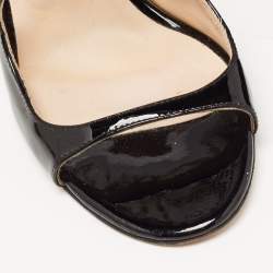 Pre Owned Jimmy Choo Black Patent Leather Lang  Sandals Size 38.5
