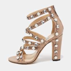 Jimmy Choo Beige Leather Moore Sandals Size 39