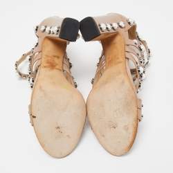 Jimmy Choo Beige Leather Moore Sandals Size 39