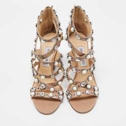 Jimmy Choo Beige Leather Moore Sandals Size 39