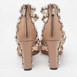 Jimmy Choo Beige Leather Moore Sandals Size 39
