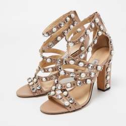 Jimmy Choo Beige Leather Moore Sandals Size 39
