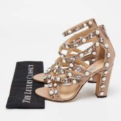 Jimmy Choo Beige Leather Moore Sandals Size 39
