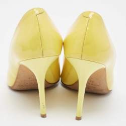 Pre Owned Jimmy Choo Yellow Patent Leather Love Pumps Size 37