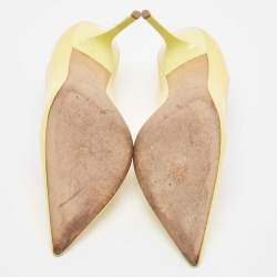 Pre Owned Jimmy Choo Yellow Patent Leather Love Pumps Size 37