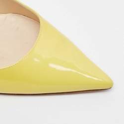 Pre Owned Jimmy Choo Yellow Patent Leather Love Pumps Size 37