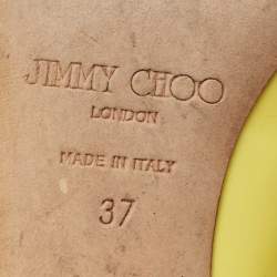 Pre Owned Jimmy Choo Yellow Patent Leather Love Pumps Size 37