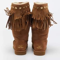 Pre Owned Jimmy Choo Brown Suede Midcalf Boots Size 40