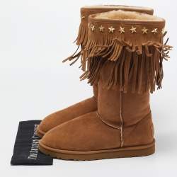 Pre Owned Jimmy Choo Brown Suede Midcalf Boots Size 40