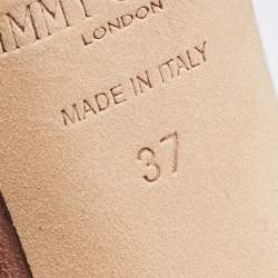 مملوكة مسبقًا Jimmy Choo Silver/Gold Glitter and Leather Misty Ankle Strap Sandals Size 37