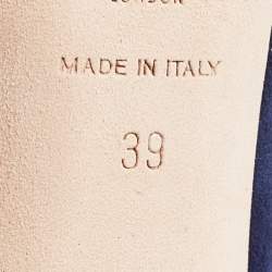 Pre Owned Jimmy Choo Navy Blue Suede Pointed Toe Pumps Size 39