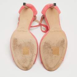 مملوكة مسبقًا Jimmy Choo Pink Suede Lane Sandals Size 38.5