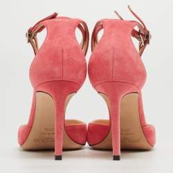 مملوكة مسبقًا Jimmy Choo Pink Suede Lane Sandals Size 38.5