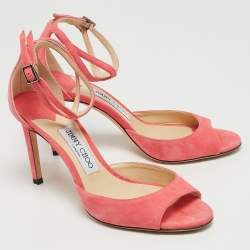 مملوكة مسبقًا Jimmy Choo Pink Suede Lane Sandals Size 38.5