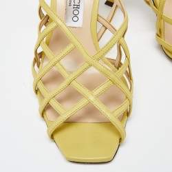 مملوكة مسبقًا Jimmy Choo Yellow Leather Saila Slingback Sandals Size 40