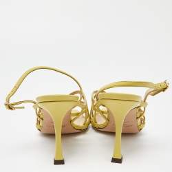 مملوكة مسبقًا Jimmy Choo Yellow Leather Saila Slingback Sandals Size 40