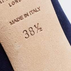 Pre Owned Jimmy Choo Navy Blue Suede Romy Pointed Toe Pumps Size 38.5