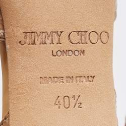 Jimmy Choo Two Tone Patent and Snakeskin Peep Toe D'orsay Pumps Size 40.5 