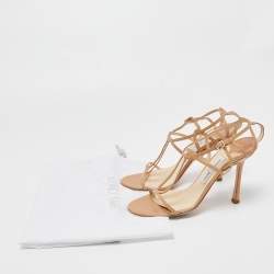 Pre Owned Jimmy Choo Brown Leather Strappy Sandals Size 39