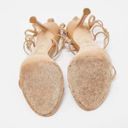 Pre Owned Jimmy Choo Brown Leather Strappy Sandals Size 39