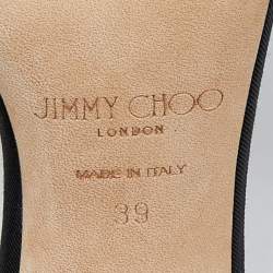 Jimmy Choo Black Fabric and Mesh Aveline Ankle-Strap Sandals Size 39