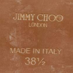 Pre Owned Jimmy Choo Beige Nubuck Youth Buckle Detail Biker Ankle Length Boots Size 38.5