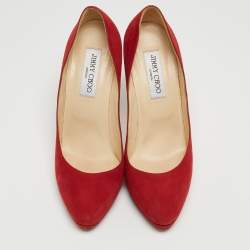 Jimmy Choo Red Suede Aimee Platform Pumps Size 38