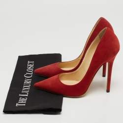 Pre Owned Jimmy Choo Red Suede Romy Pumps Size 37