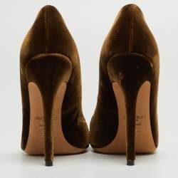 Pre Owned Jimmy Choo Brown Velvet Romy Pumps Size 37