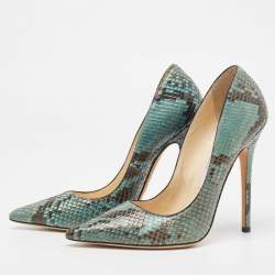 Pre Owned Jimmy Choo Two Tone Python Romy Pumps Size 37