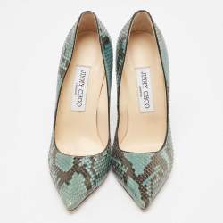 Pre Owned Jimmy Choo Two Tone Python Romy Pumps Size 37