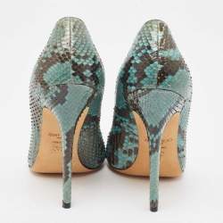 Pre Owned Jimmy Choo Two Tone Python Romy Pumps Size 37