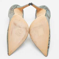 Pre Owned Jimmy Choo Two Tone Python Romy Pumps Size 37