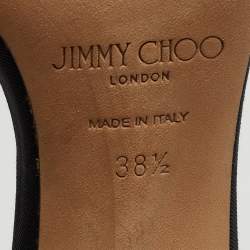 Jimmy Choo Black Fabric and Mesh Aveline Ankle Strap Sandals Size 38.5 