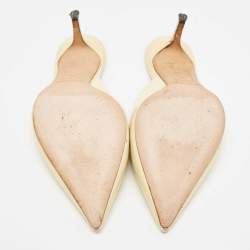 Pre Owned Jimmy Choo Light Yellow Leather Rav Mules Size 39