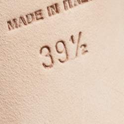 Pre Owned Jimmy Choo Beige/Black Watersnake Leather Vamp Sandals Size 39.5