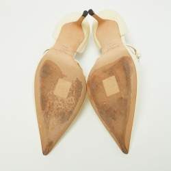 Pre Owned Jimmy Choo Beige Patent Leather Aurelie 85 Pumps Size 36.5