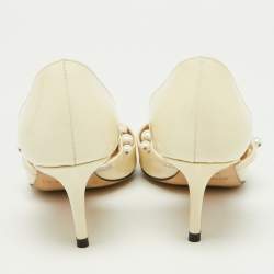 Pre Owned Jimmy Choo Beige Patent Leather Aurelie 85 Pumps Size 36.5