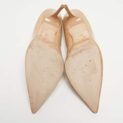 Pre Owned Jimmy Choo Beige Patent Leather Love Pumps Size 37.5