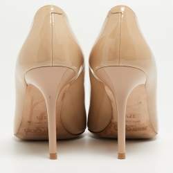 Pre Owned Jimmy Choo Beige Patent Leather Love Pumps Size 37.5