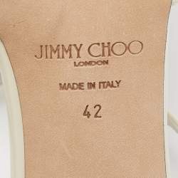 Pre Owned Jimmy Choo Off White Patent Leather Anise Sandals Size 42