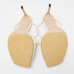 Pre Owned Jimmy Choo Off White Patent Leather Anise Sandals Size 42