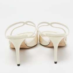 Pre Owned Jimmy Choo Off White Patent Leather Anise Sandals Size 42