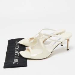 Pre Owned Jimmy Choo Off White Patent Leather Anise Sandals Size 42