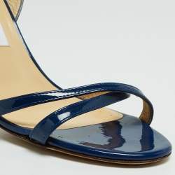 Jimmy Choo Blue Patent Leather India Slingback Sandals Size 39.5