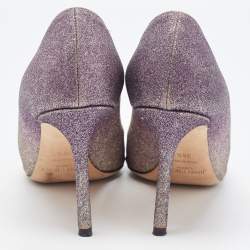 Pre Owned Jimmy Choo Ombre Purple/Silver Glitter Romy Pumps Size 38.5